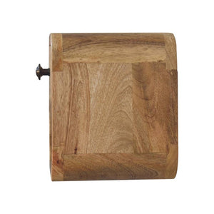 Extra Mini Curved Oak-Inspired Bedside | Solid Mango Wood | Open Slot