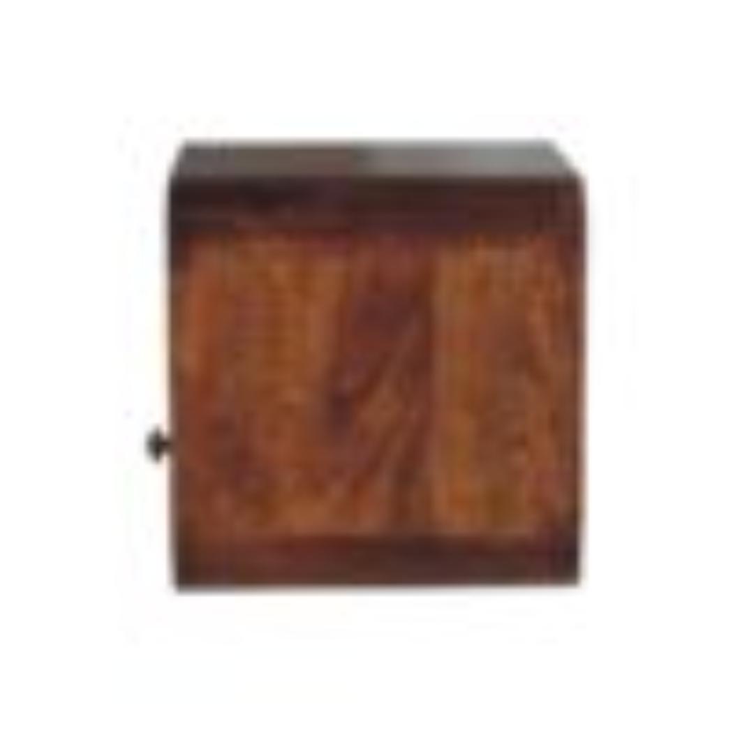 Extra Mini Curved Wall-Mounted Bedside Table | Chestnut Finish | Open Slot