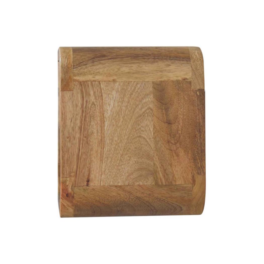 Extra Mini Curved Wall-Mounted Bedside Table | Oak Finish | Open Slot