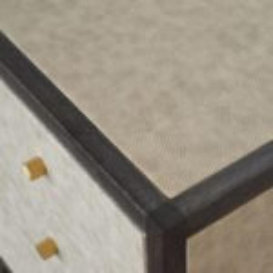 Faux Leather Bedside Table | Solid Mango Wood | Upholstered Front | Compact Storage
