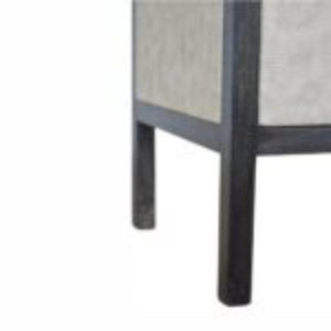 Faux Leather Bedside Table | Solid Mango Wood | Upholstered Front | Compact Storage