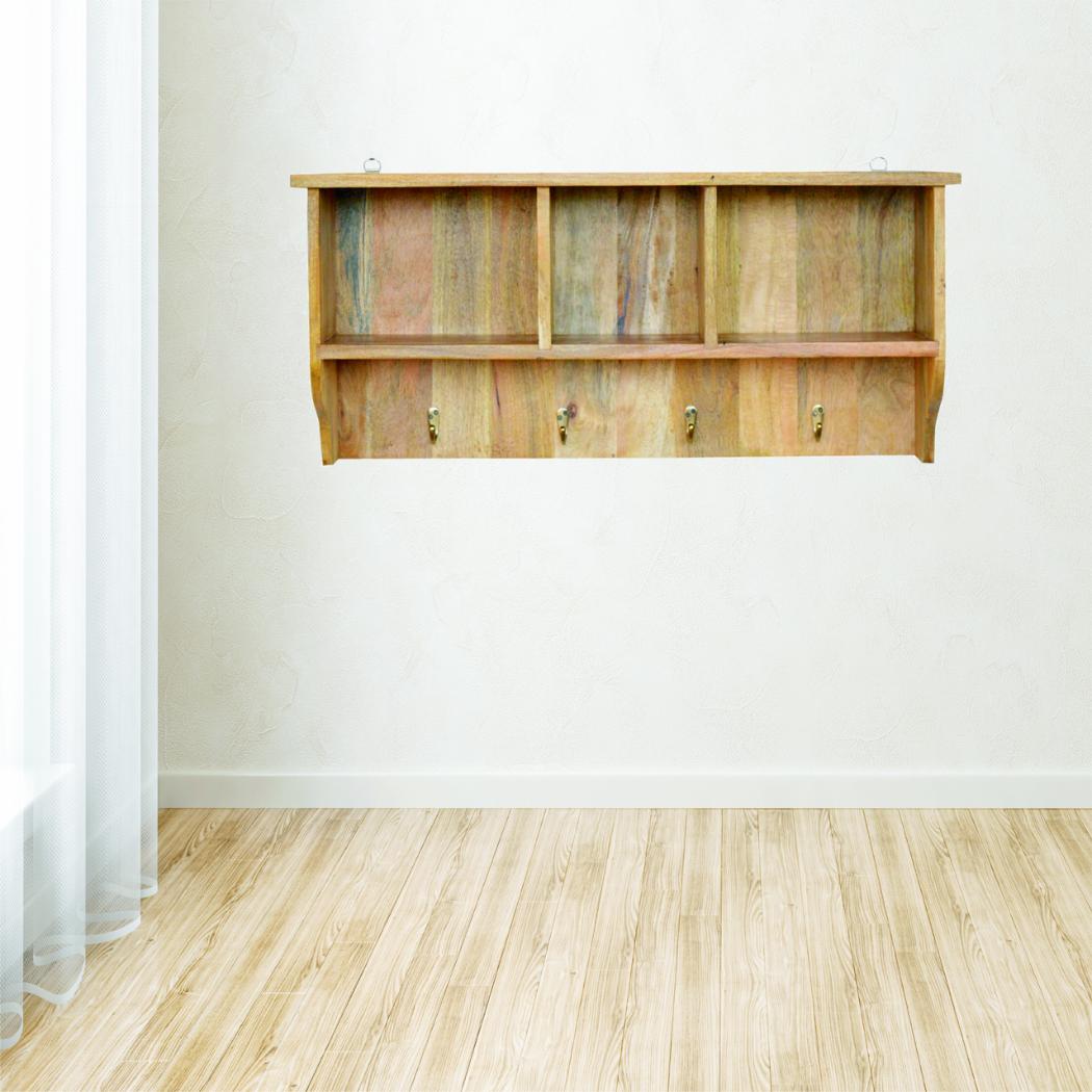 Floating Coat Rack | 3 Shelves | Wall-Mounted Entryway Storage