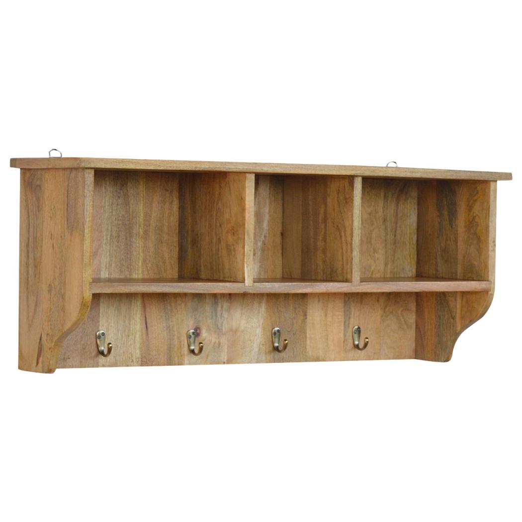 Floating Coat Rack | 3 Shelves | Wall-Mounted Entryway Storage
