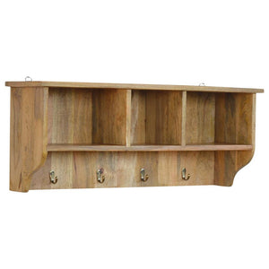 Floating Coat Rack | 3 Shelves | Wall-Mounted Entryway Storage