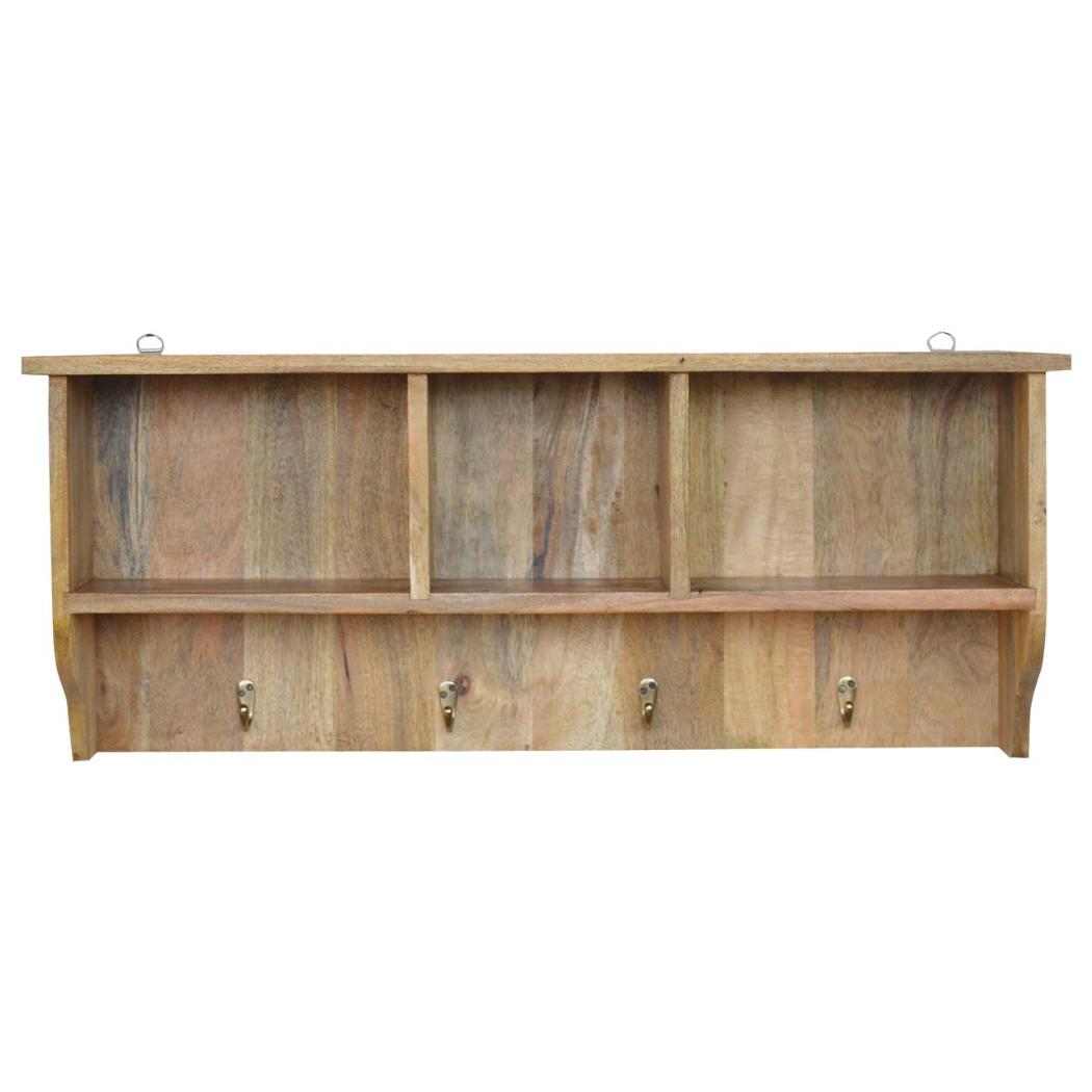 Floating Coat Rack | 3 Shelves | Wall-Mounted Entryway Storage