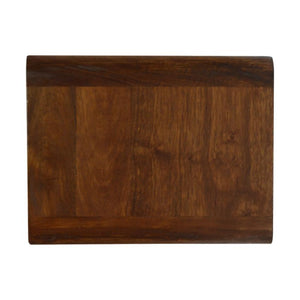 Floating Curved Bedside Table | Solid Mango Wood | Chestnut Finish | 2 Drawers