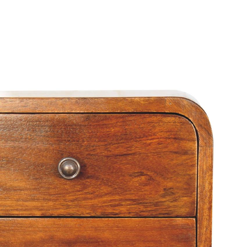 Floating Mini Chestnut Bedside Table | Solid Mango Wood | Wall Mounted