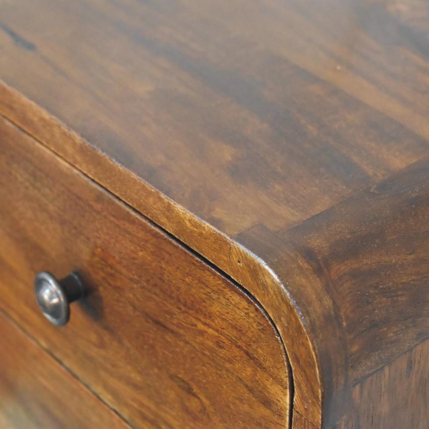 Floating Mini Chestnut Bedside Table | Solid Mango Wood | Wall Mounted