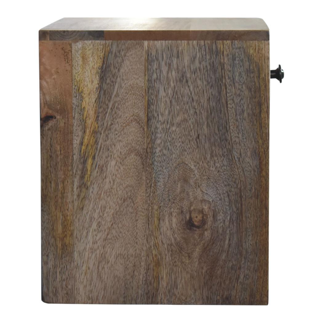 Floating Mini Classic Bedside Table | Solid Mango Wood | Oak Finish | 1 Drawer Wall-Mounted Nightstand