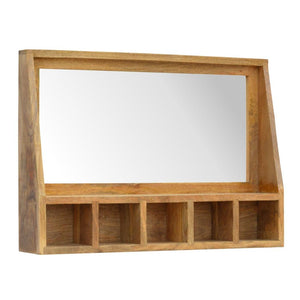 Floating Mirror Storage Unit | 5 Open Slots | Wall-Mounted Organiser