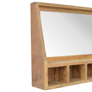 Floating Mirror Storage Unit | 5 Open Slots | Wall-Mounted Organiser
