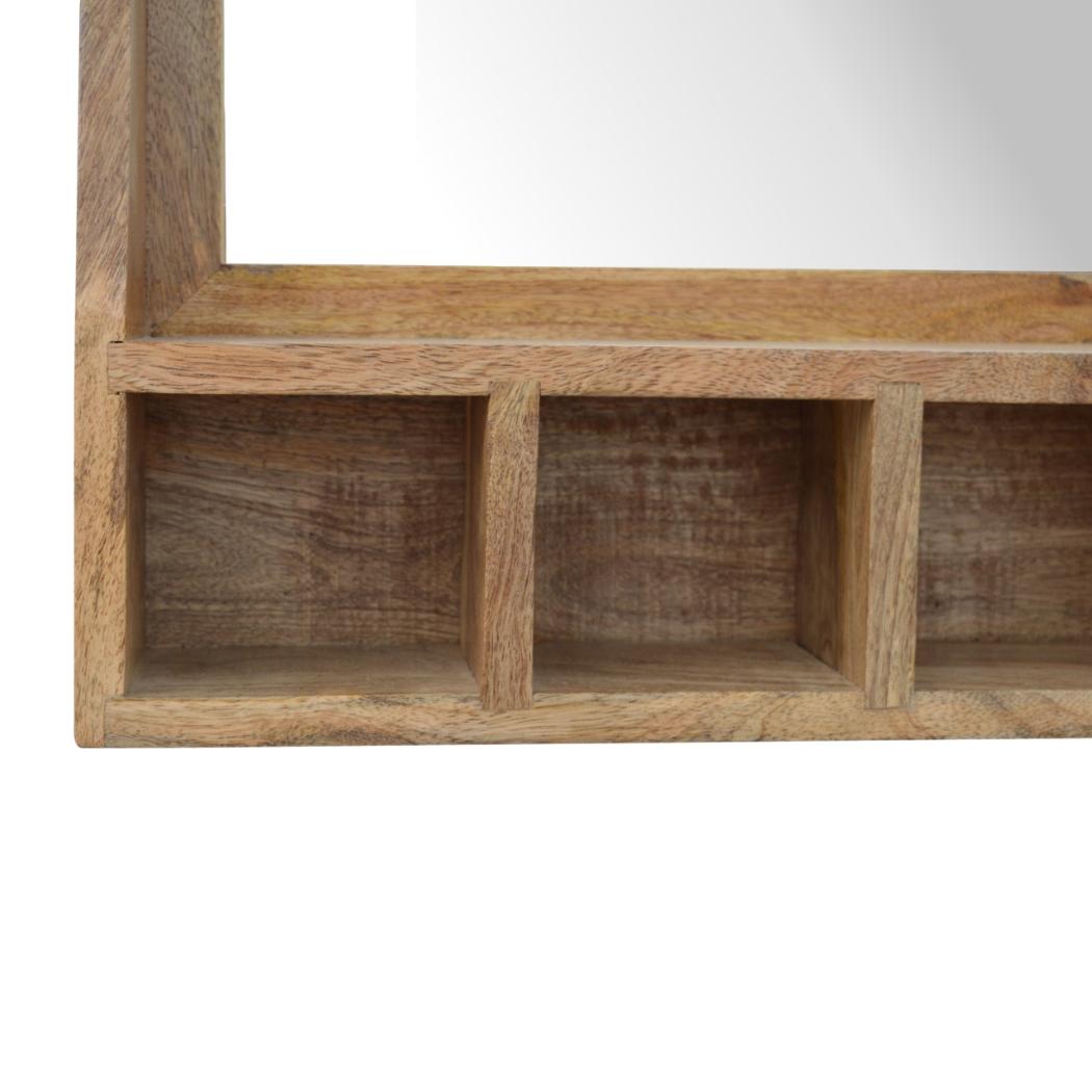 Floating Mirror Storage Unit | 5 Open Slots | Wall-Mounted Organiser