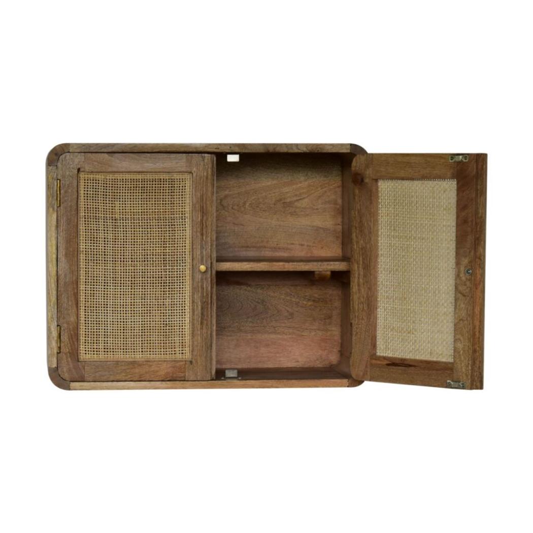 Floating Textured Cabinet | Grey Wash Finish | Space-Saving Wall Storage