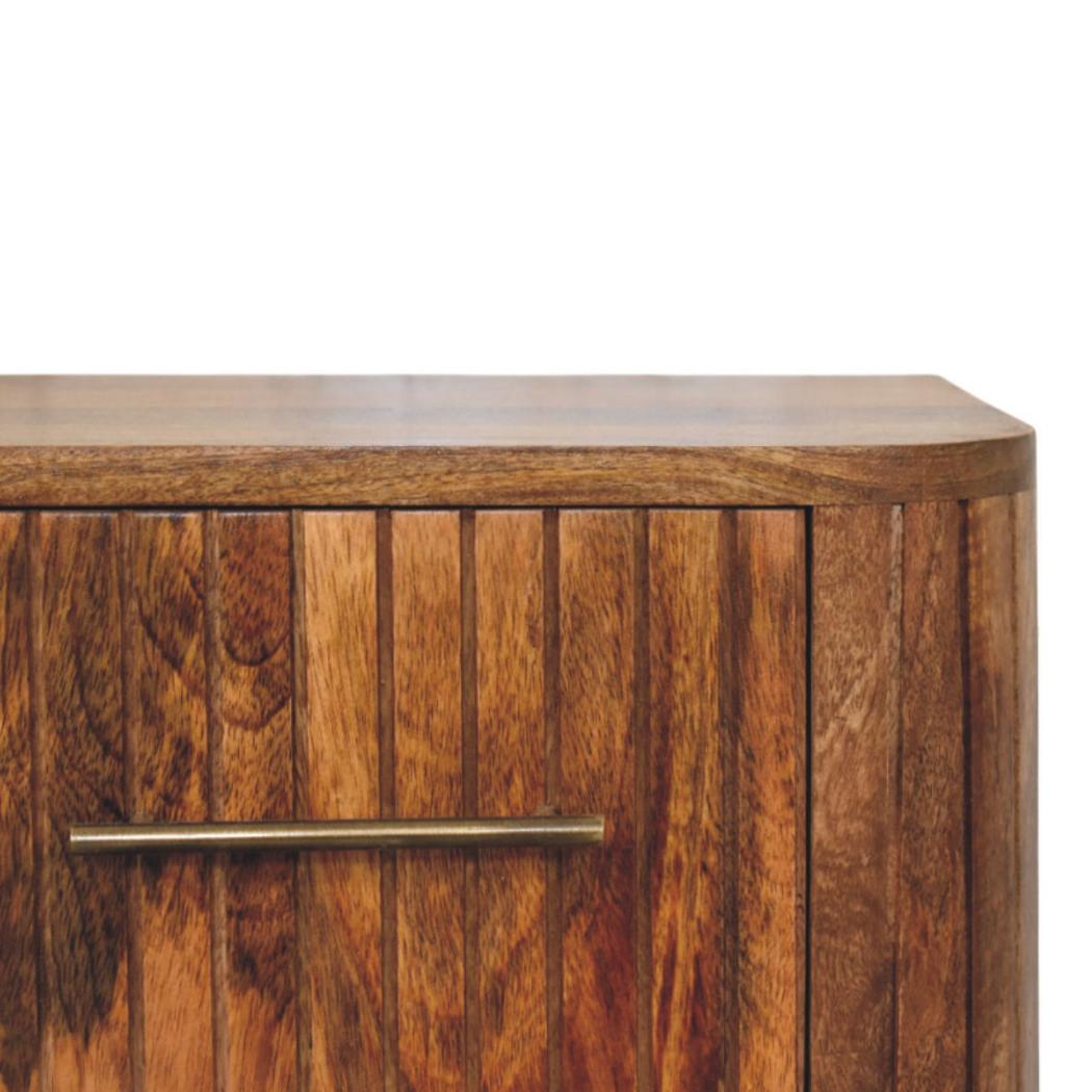 Fluted Bedside Table with Drawers | Textured Detail | Bedroom Storage