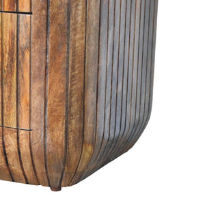 Fluted Bedside Table with Drawers | Textured Detail | Bedroom Storage