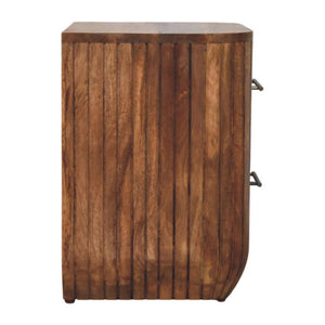 Fluted Bedside Table with Drawers | Textured Detail | Bedroom Storage