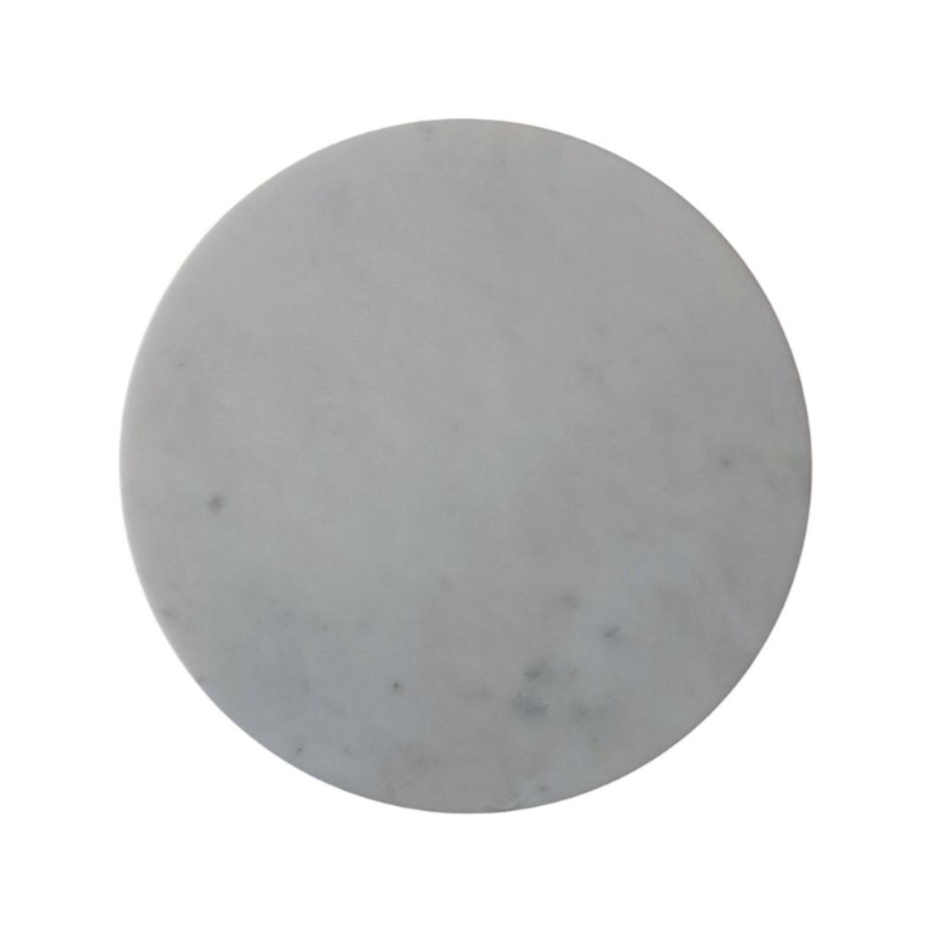 Fluted Marble Side Table | Solid Mango Wood | Stone Top