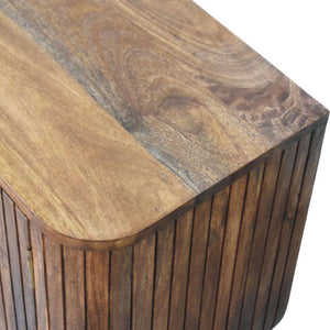 Fluted Media Console with Shelves | Textured Detail | Living Room Storage