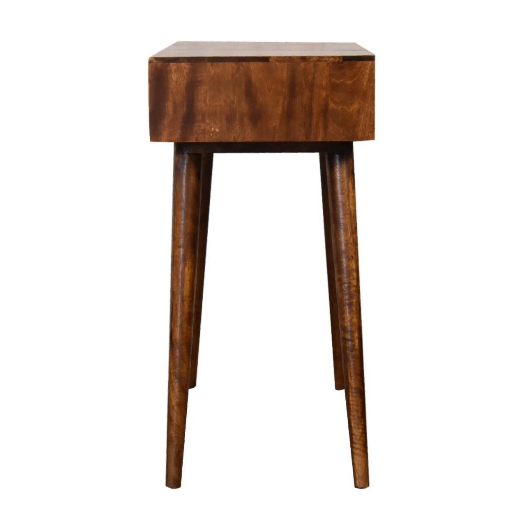 Foldable Mirror Dressing Table | Chestnut Finish | Space-Saving Vanity