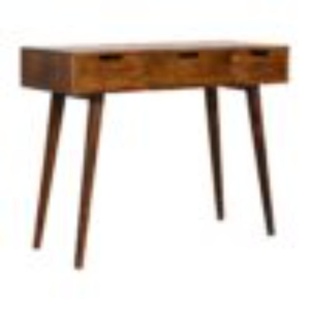 Foldable Mirror Dressing Table | Chestnut Finish | Space-Saving Vanity