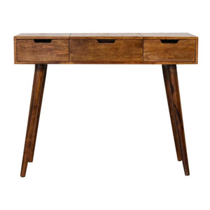 Foldable Mirror Dressing Table | Chestnut Finish | Space-Saving Vanity