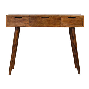 Foldable Mirror Dressing Table | Chestnut Finish | Space-Saving Vanity