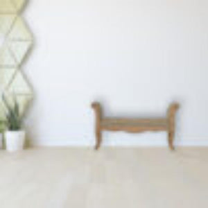 French Carved Bench | Mud Linen Upholstery | Solid Mango Wood Frame | Classic Seating