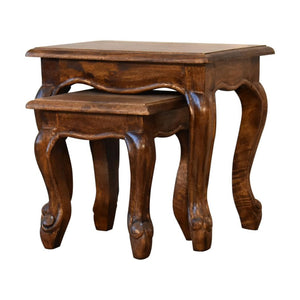 French-Style Chestnut Stool Set | Chestnut Finish | Coordinated Accent Seating