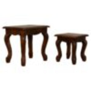 French-Style Chestnut Stool Set | Chestnut Finish | Coordinated Accent Seating