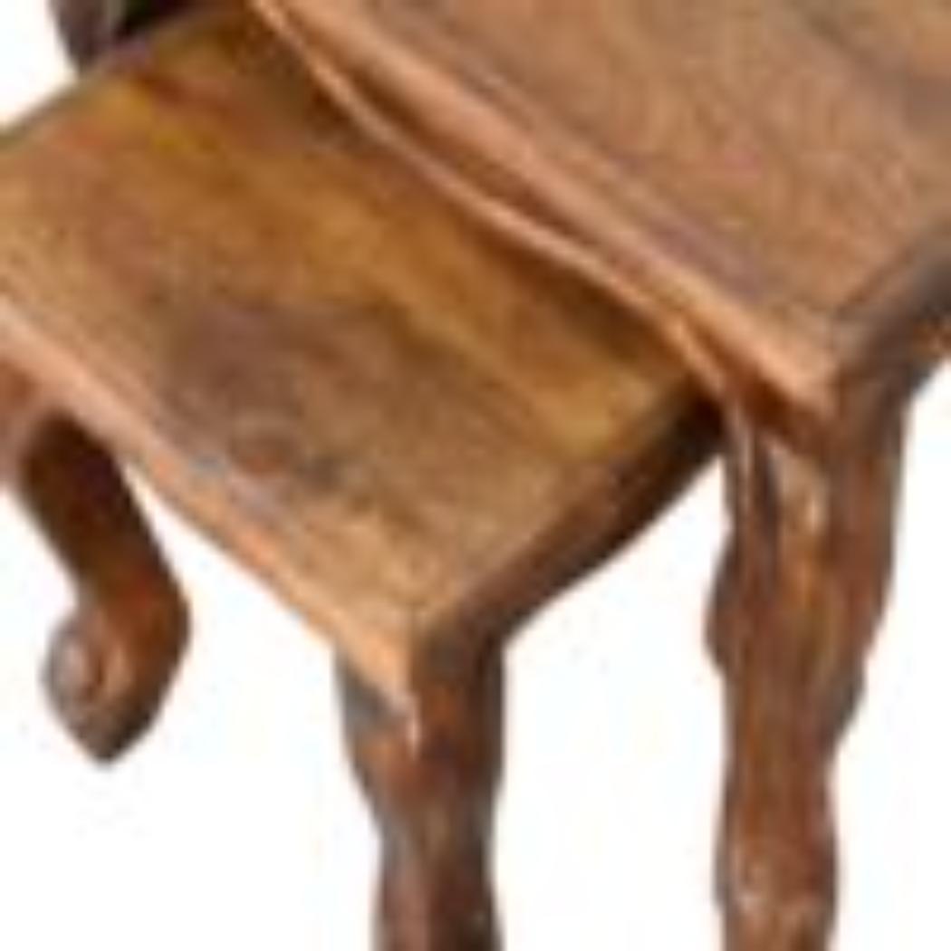 French-Style Chestnut Stool Set | Chestnut Finish | Coordinated Accent Seating