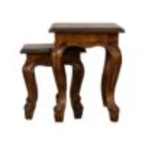 French-Style Chestnut Stool Set | Chestnut Finish | Coordinated Accent Seating