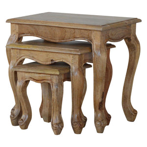 French Style Nesting Stools | Space-Saving Stool Set | Classic Accent Seating