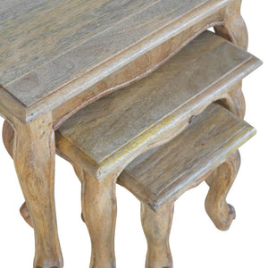 French Style Nesting Stools | Space-Saving Stool Set | Classic Accent Seating