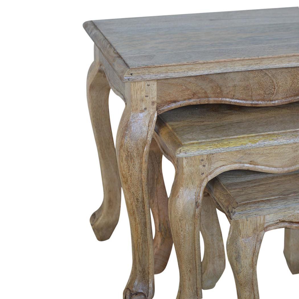French Style Nesting Stools | Space-Saving Stool Set | Classic Accent Seating