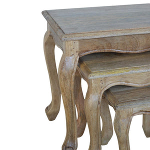 French Style Nesting Stools | Space-Saving Stool Set | Classic Accent Seating