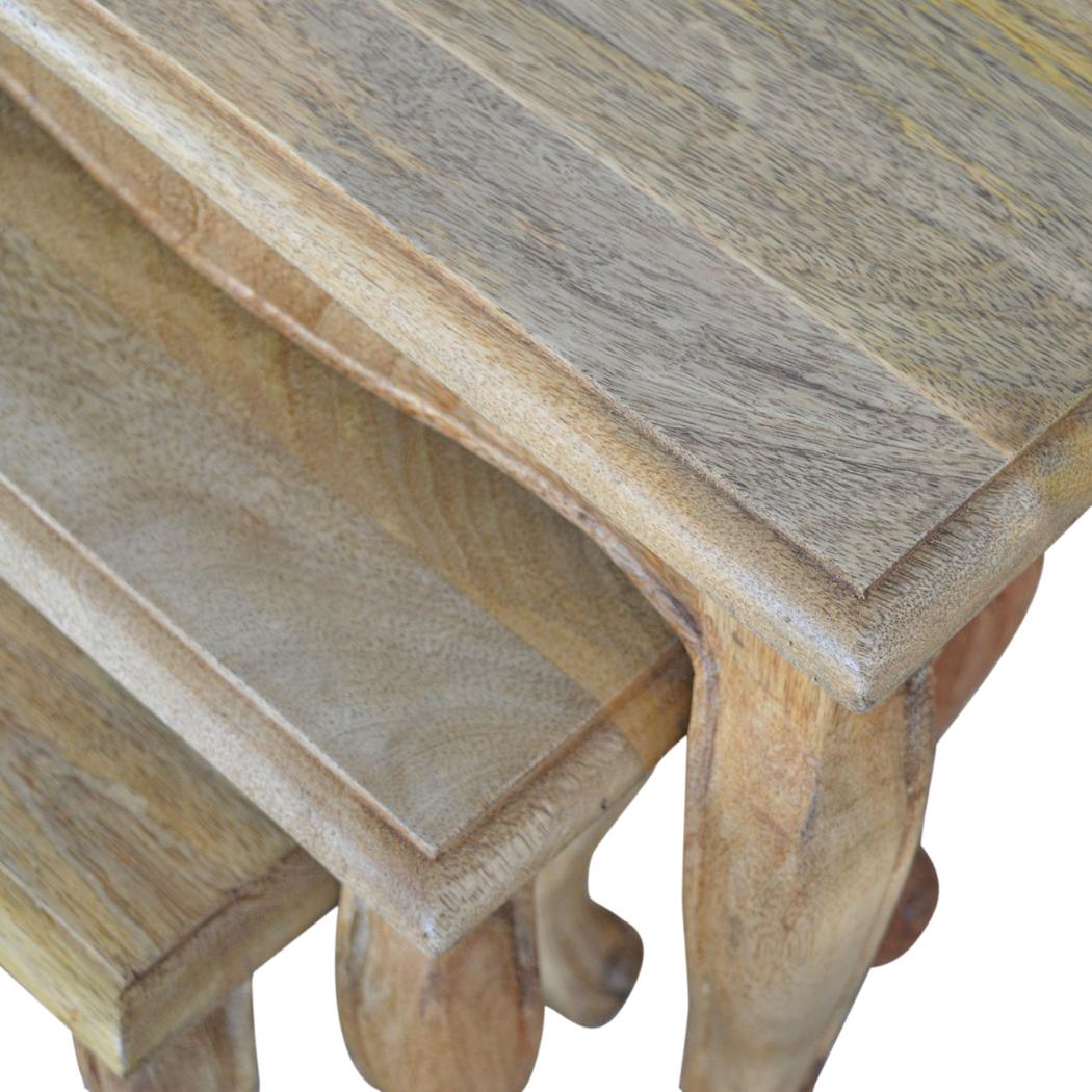 French Style Nesting Stools | Space-Saving Stool Set | Classic Accent Seating