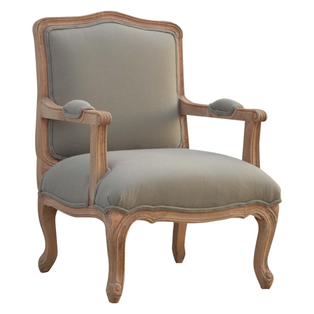French Style Upholstered Armchair | Classic Accent Chair | Refined Living Room Seating