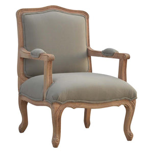 French Style Upholstered Armchair | Classic Accent Chair | Refined Living Room Seating