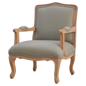 French Style Upholstered Armchair | Classic Accent Chair | Refined Living Room Seating