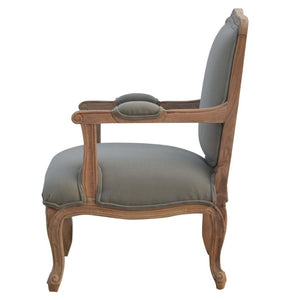 French Style Upholstered Armchair | Classic Accent Chair | Refined Living Room Seating