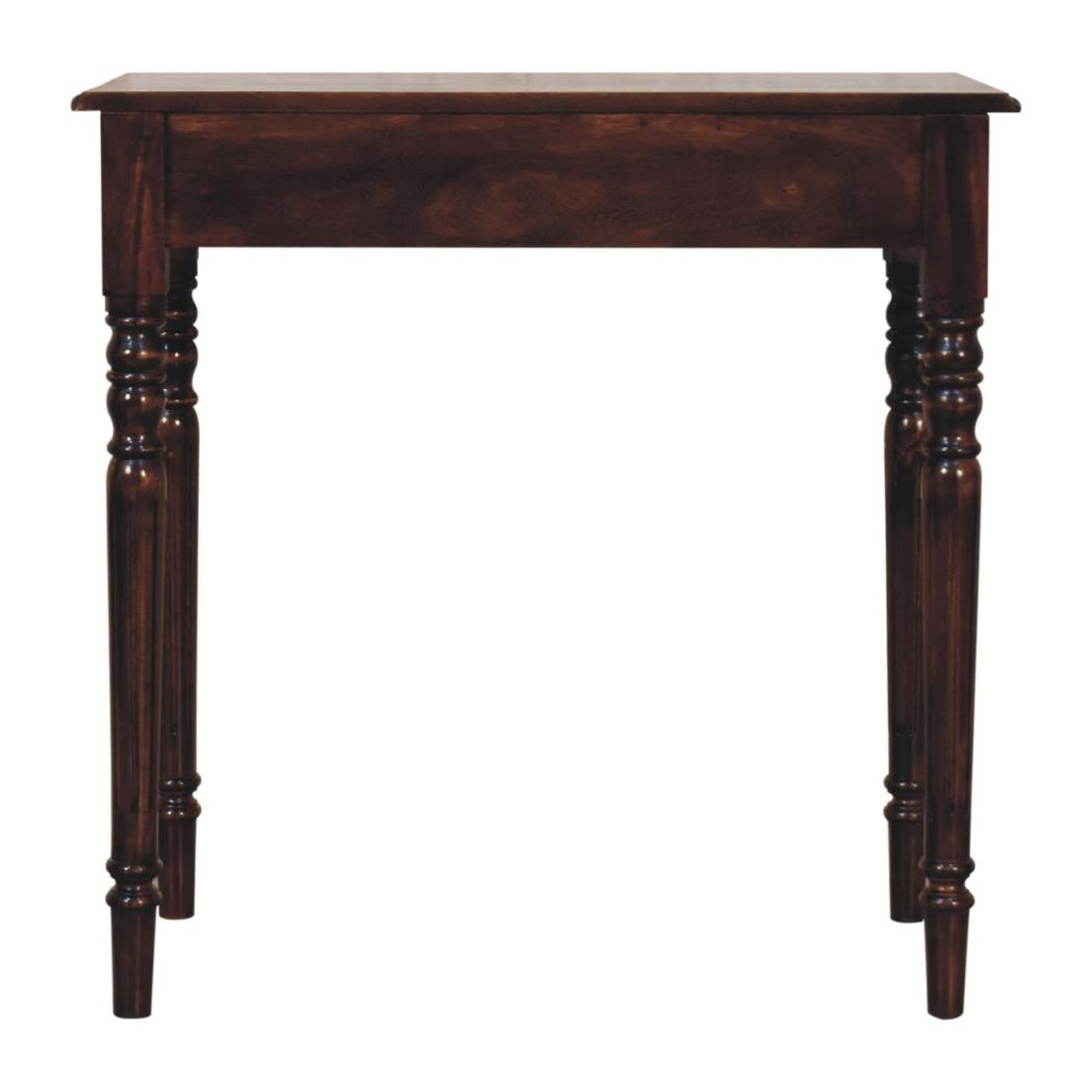 French Writing Desk | Solid Mango Wood | California Walnut Finish | 1 Drawer Home Office Desk