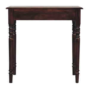 French Writing Desk | Solid Mango Wood | California Walnut Finish | 1 Drawer Home Office Desk