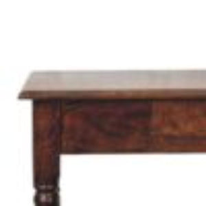 French Writing Desk | Solid Mango Wood | California Walnut Finish | 1 Drawer Home Office Desk