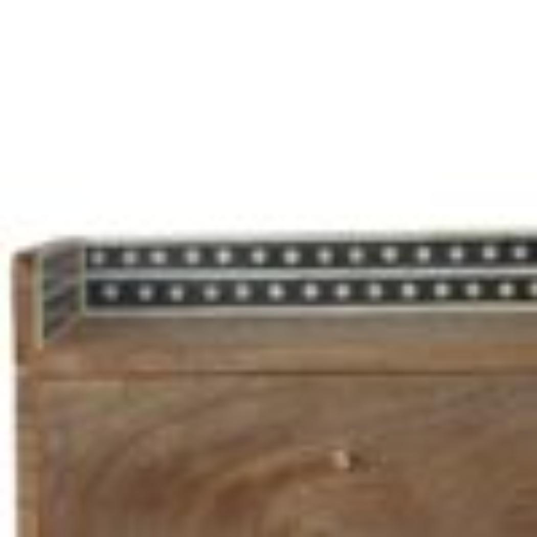 Gallery Back Bedside Table | Bone Inlay | Solid Mango Wood | Artisan Bedroom Storage