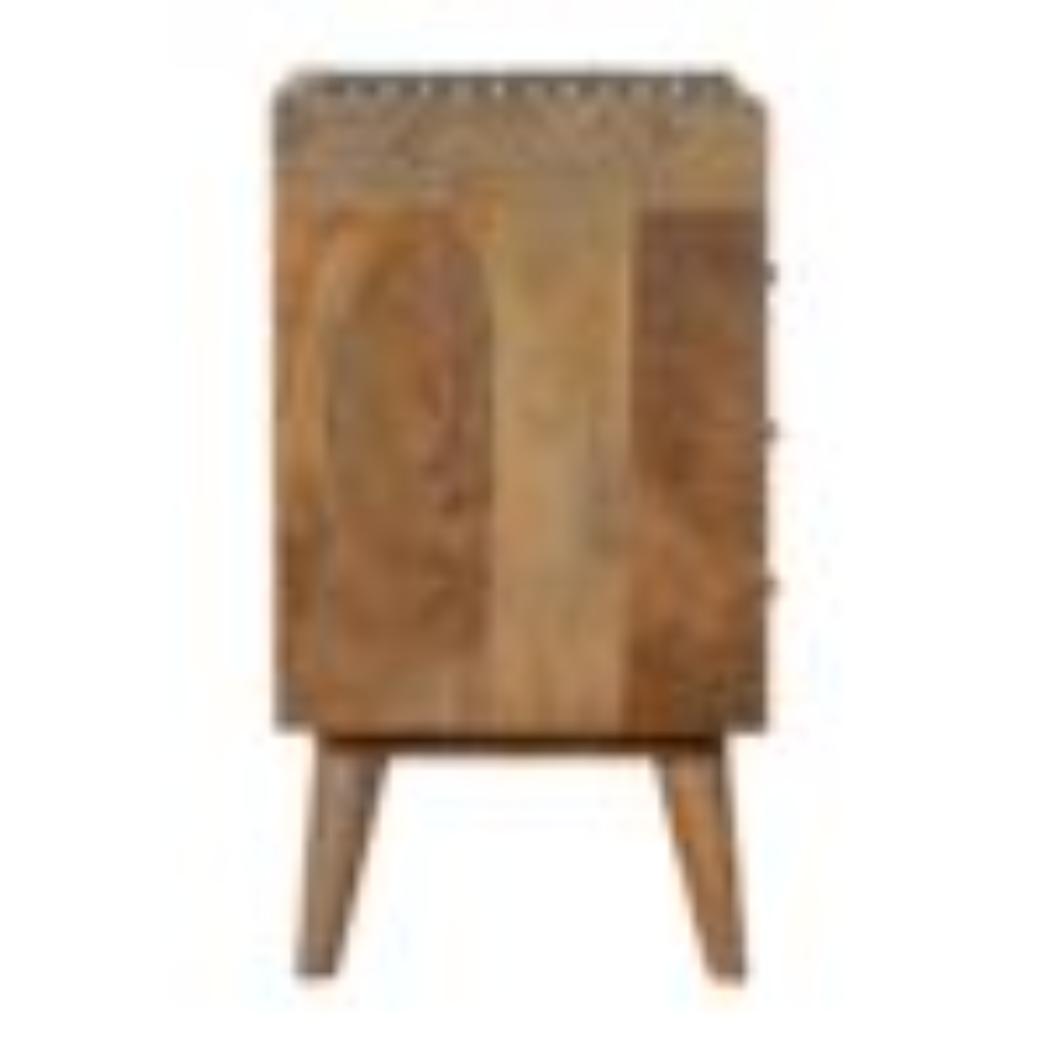 Gallery Back Bedside Table | Bone Inlay | Solid Mango Wood | Artisan Bedroom Storage