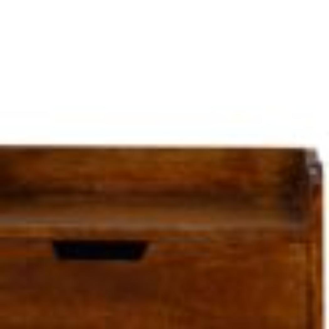 Gallery-Back Bedside Table | Chestnut Finish | Raised Edge Storage