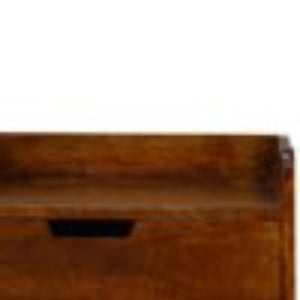 Gallery-Back Bedside Table | Chestnut Finish | Raised Edge Storage