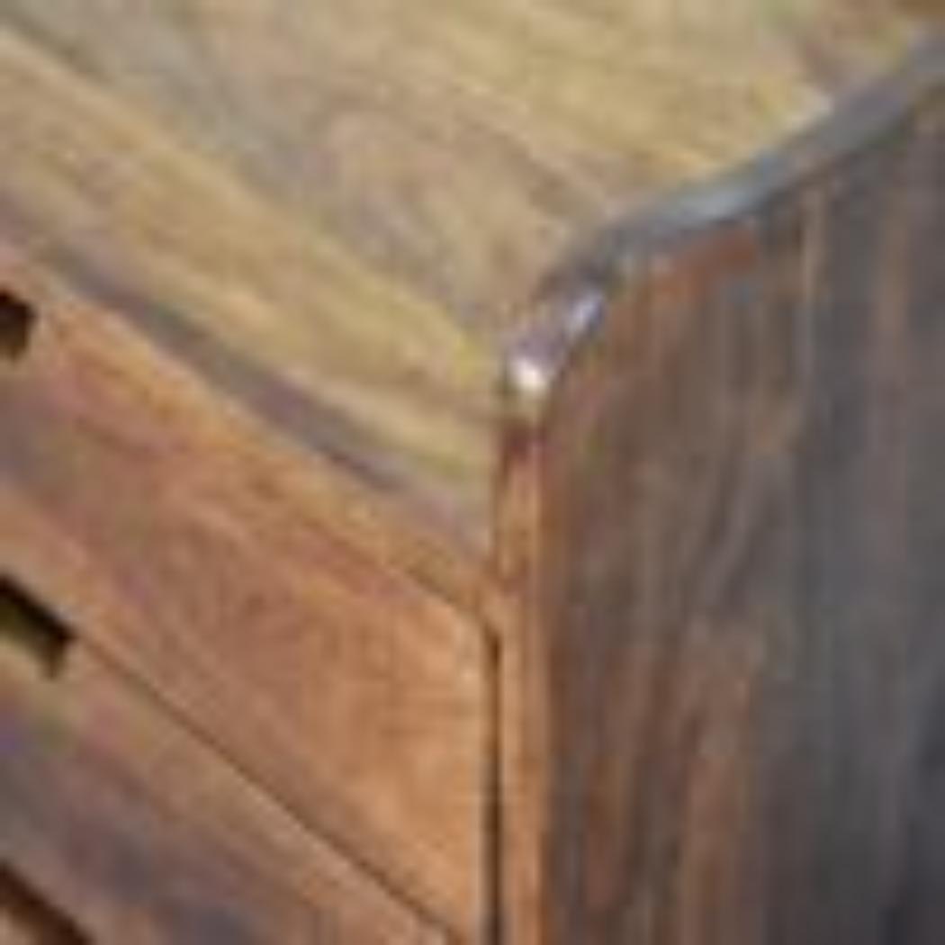 Gallery-Back Bedside Table | Chestnut Finish | Raised Edge Storage