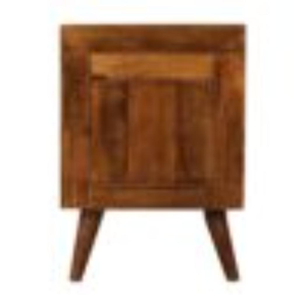 Gallery-Back Bedside Table | Chestnut Finish | Raised Edge Storage