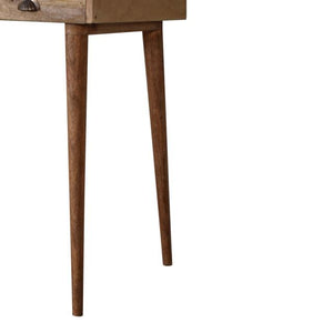 Gallery Back Cable Writing Desk | Solid Mango Wood | Oak Finish | 3 Drawers & 3 Slots